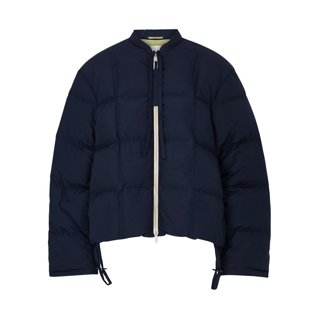 Navy Quilted Matte Shell Jacket - S