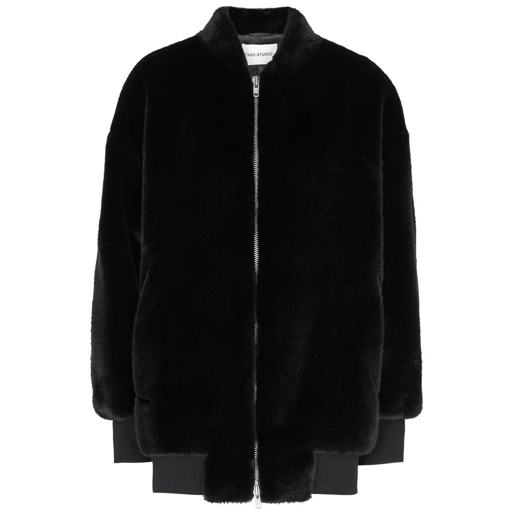 Iman Faux Fur Coat - Black - 8