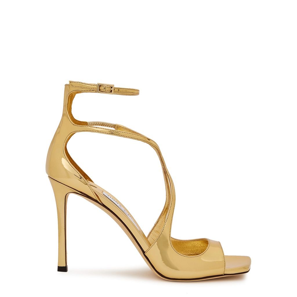 Azia 95 Gold Patent Leather Sandals - 7