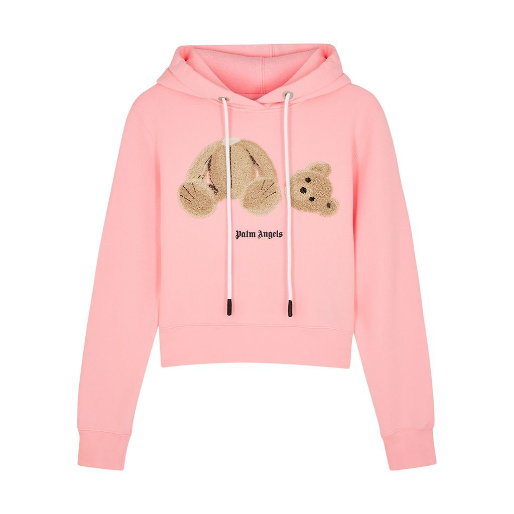 Pink Logo Hooded Cotton Sweatshirt - Light Pink - S