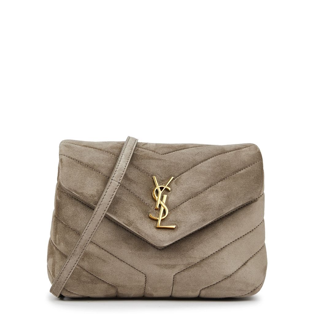 Loulou Toy Quilted Suede Cross-body Bag - Taupe