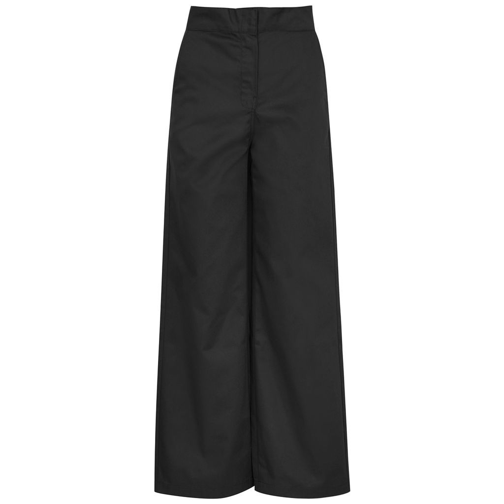 Wide-leg Twill Chinos - Black And White - M