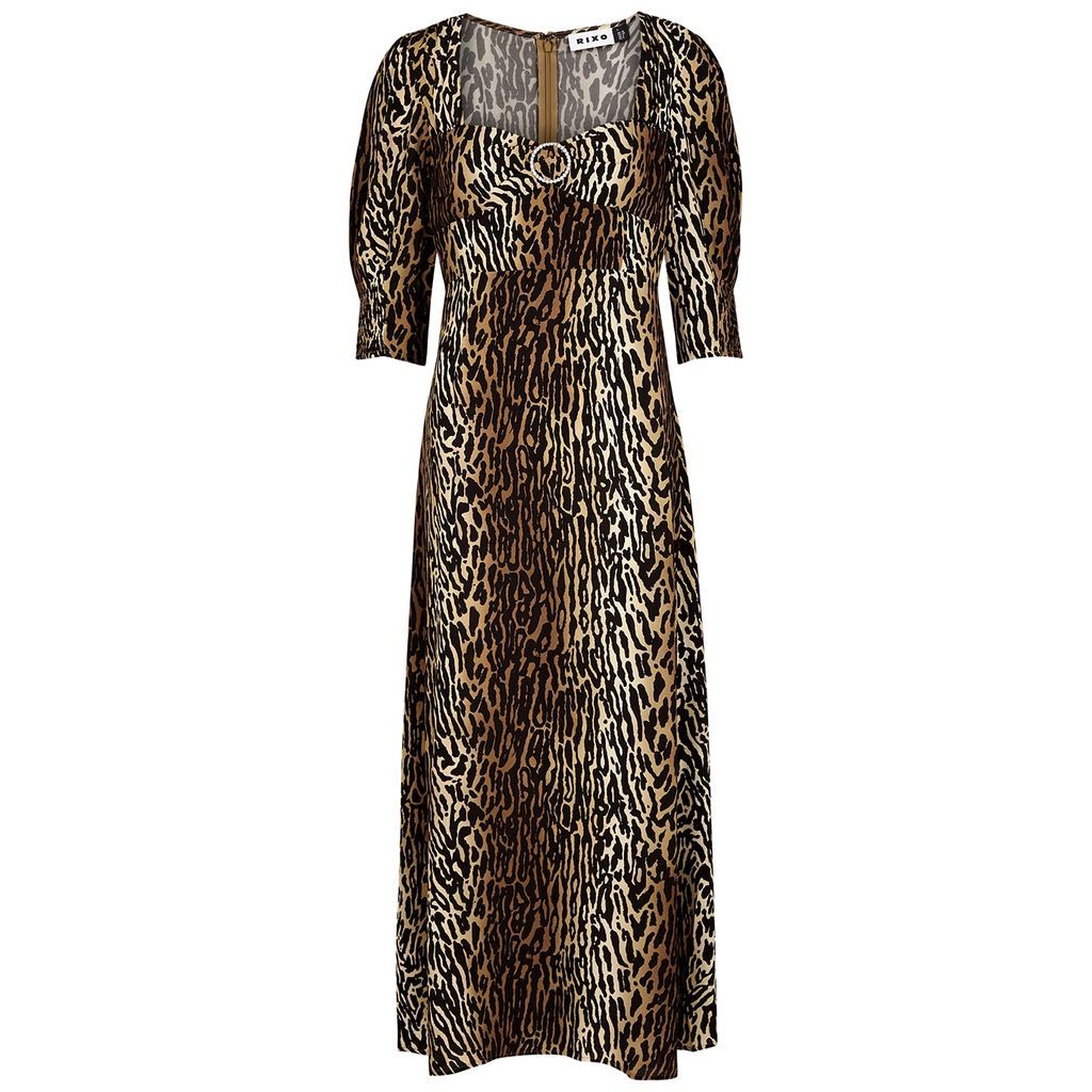 Karen Printed Midi Dress - Leopard - Xxs