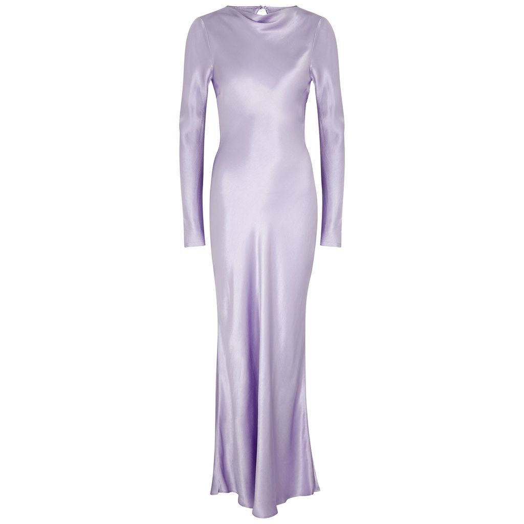 Ren Open-back Satin Maxi Dress - Lilac - 12