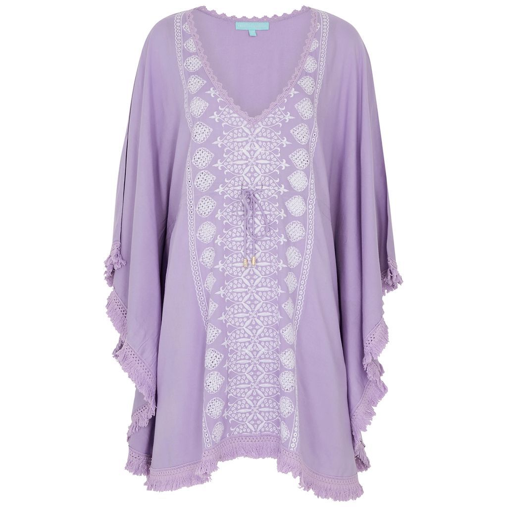 Isabelle Embroidered Kaftan - Lilac - One Size