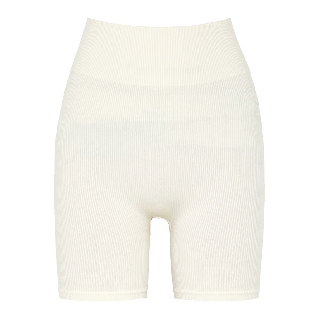 Composed Ribbed Stretch-jersey Cycling Shorts - Cream - One Size