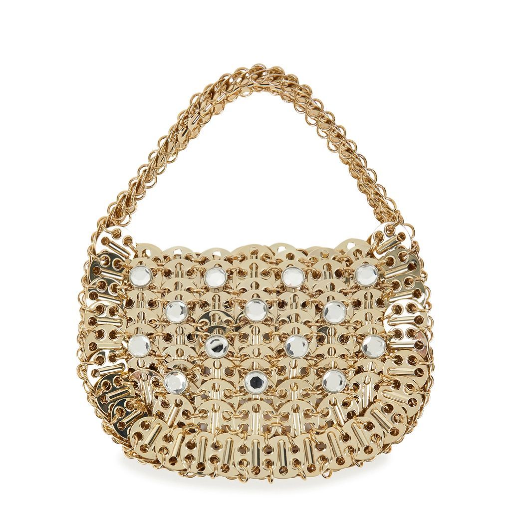 1969 Moon Small Embellished Disc Top Handle Bag - Gold
