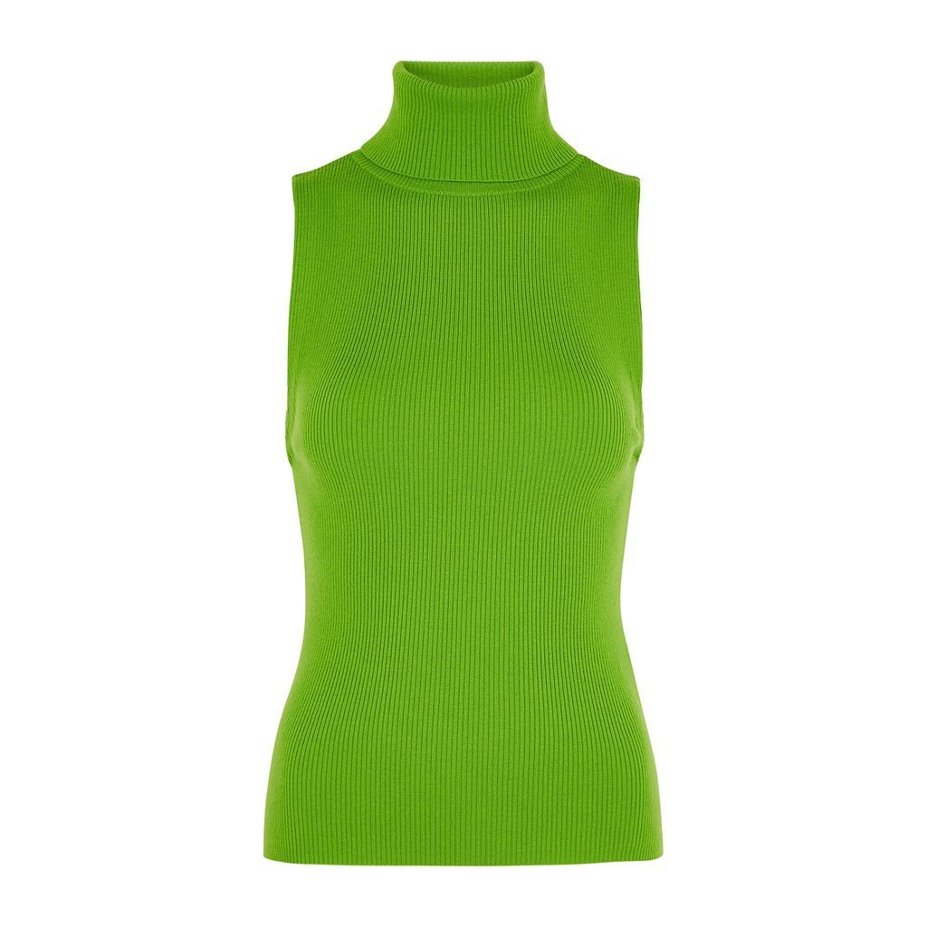 Darcey Roll-neck Wool-blend Tank - Green - S