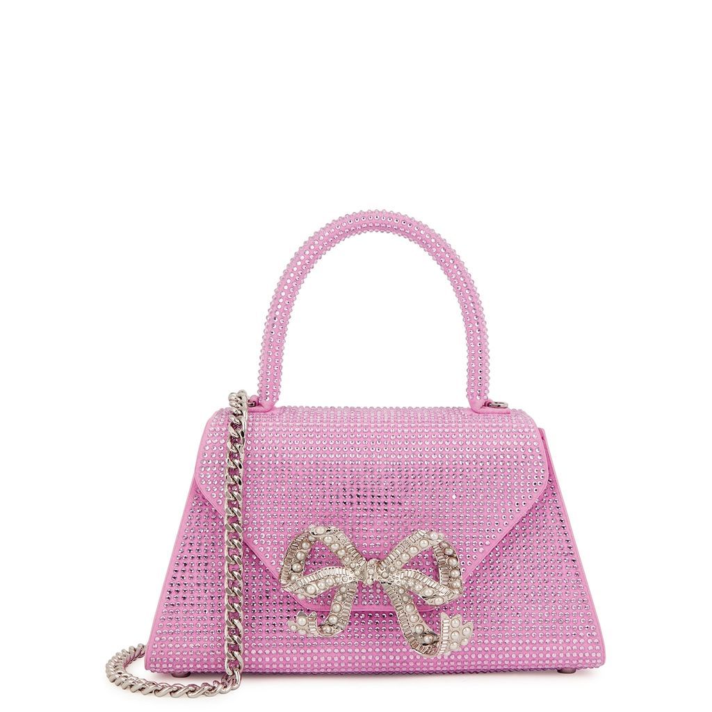The Bow Bag Mini Embellished Top Handle Bag - Pink