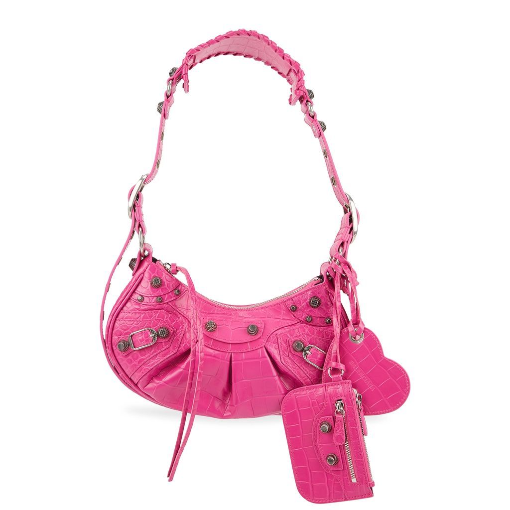 Le Cagole XS Pink Leather Shoulder Bag