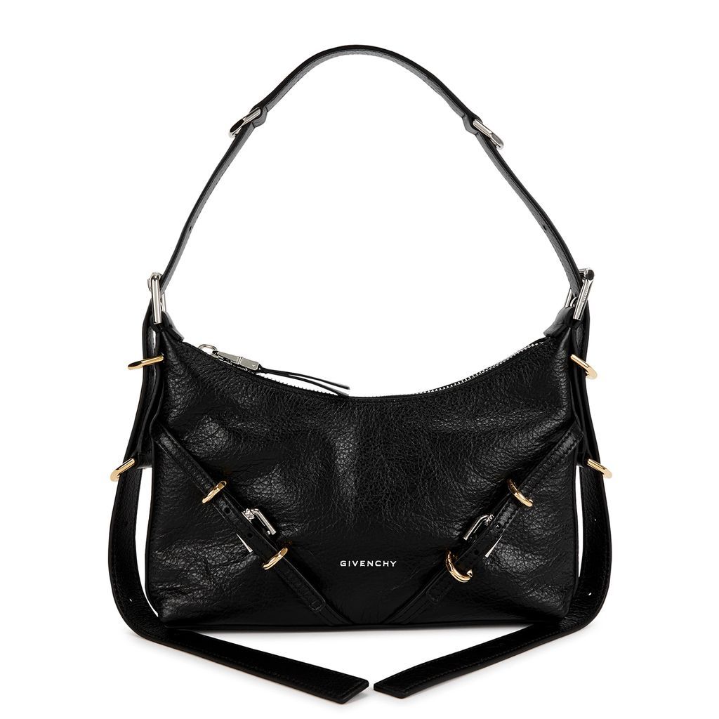 Voyou Mini Leather Shoulder Bag - Black