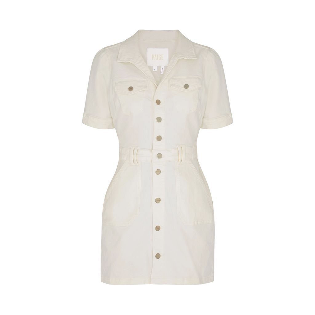 Mayslie White Stretch-denim Mini Dress - 6