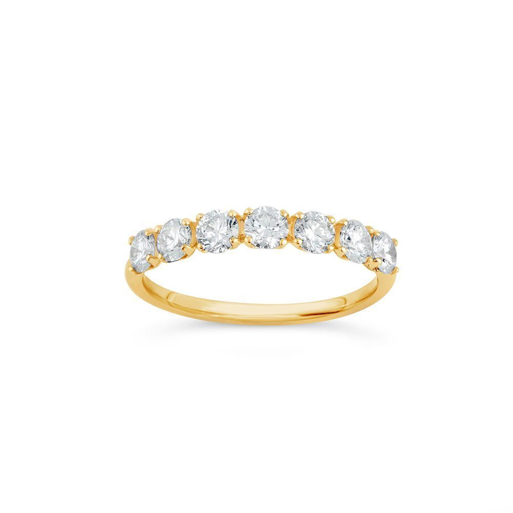 14k Gold Primrose Diamond Half Eternity Ring - Yellow Gold