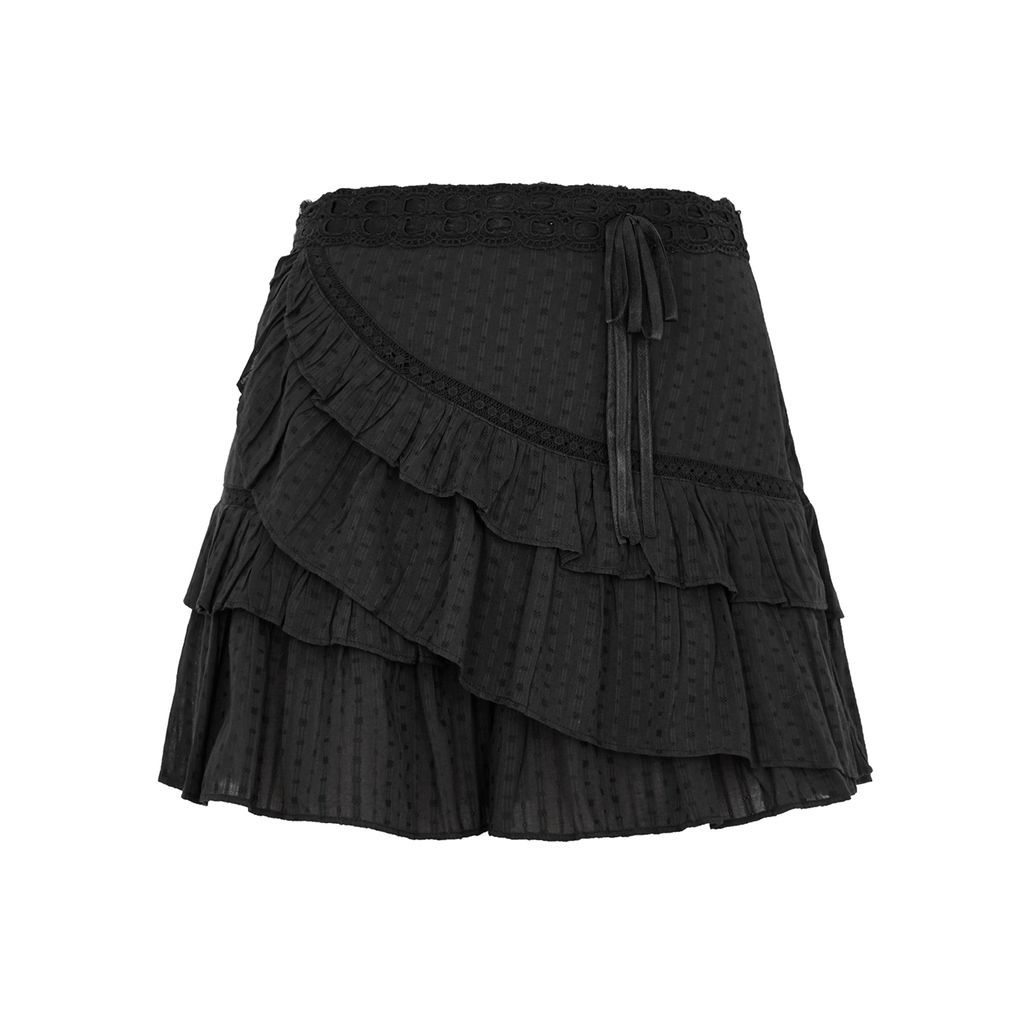 Effie Ruffled Mini Skirt - Black - 4