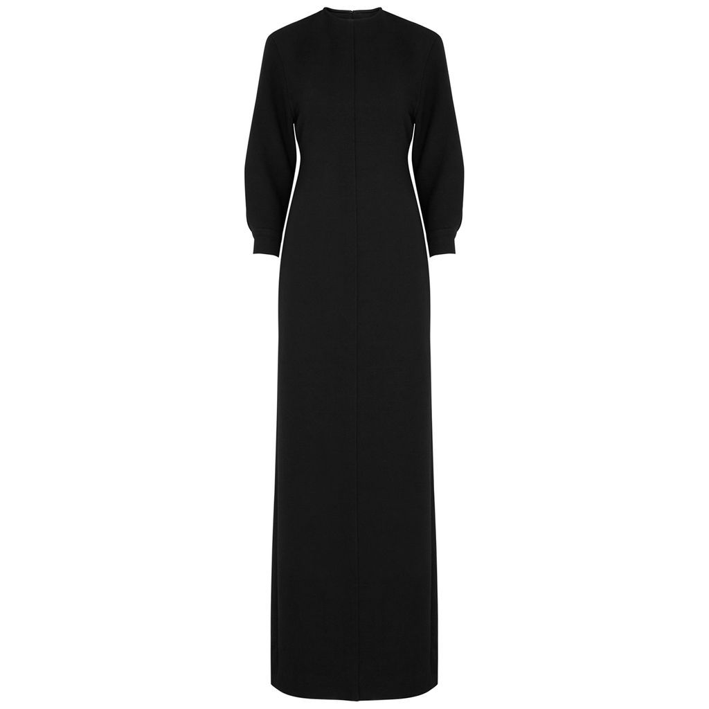 Black Cut-out Wool Maxi Dress - 12