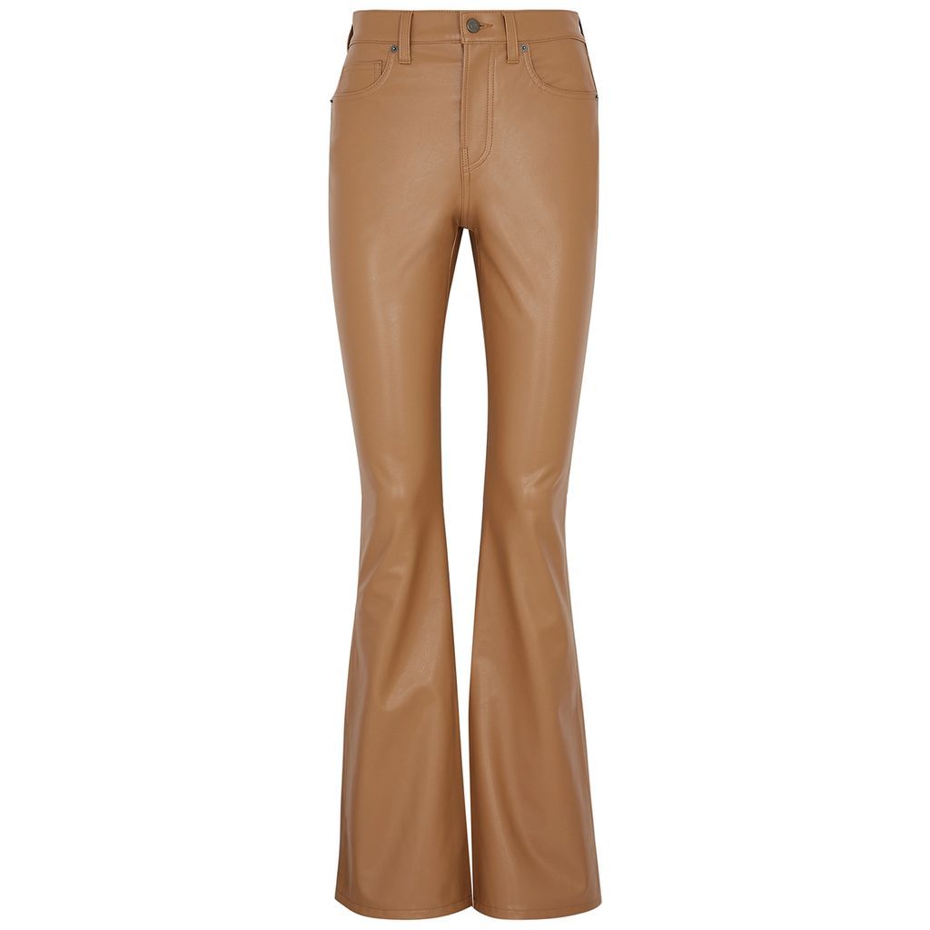 Beverly Flared-leg Faux Leather Jeans - Brown - W29