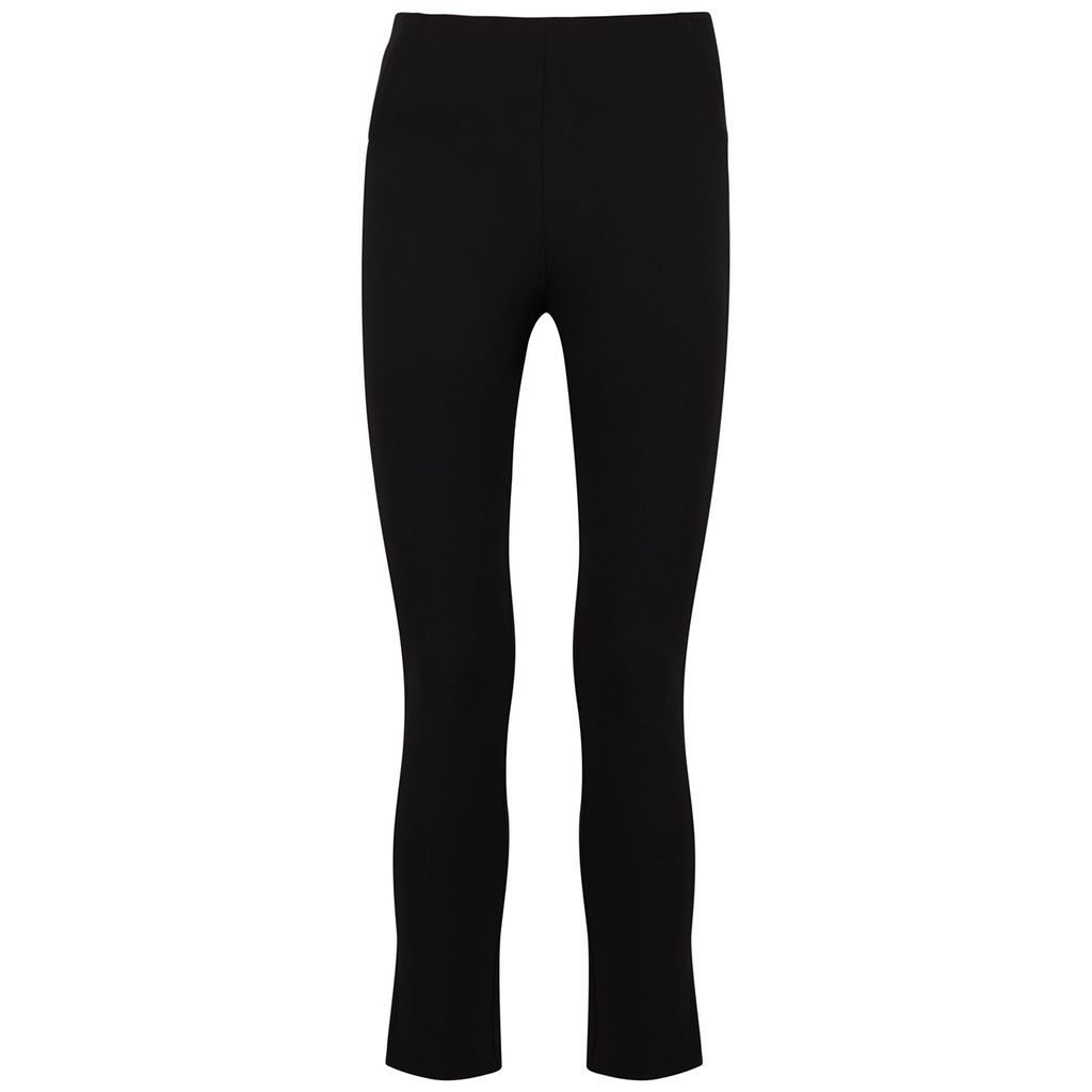Cropped Slim-leg Trousers - Black - 6