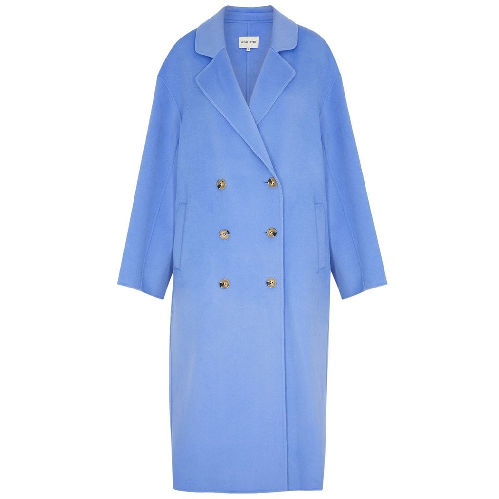 Borneo Double-breasted Wool-blend Coat - Blue - M
