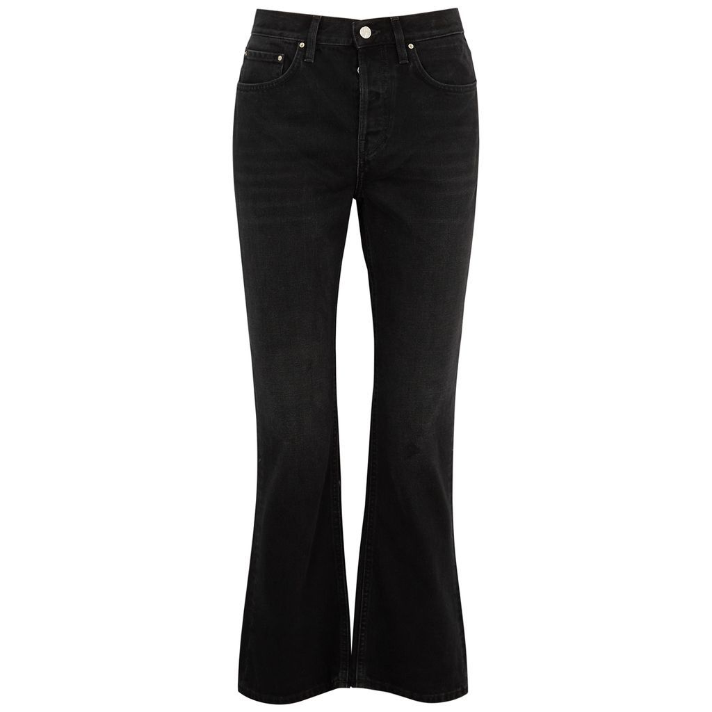 Black Cropped Kick-flare Jeans - W29