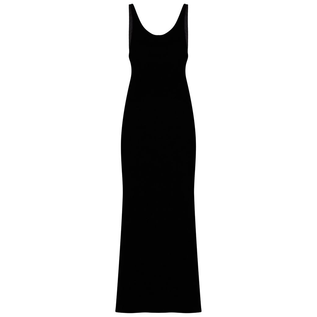 Black Cut-out Velvet Dress - 8