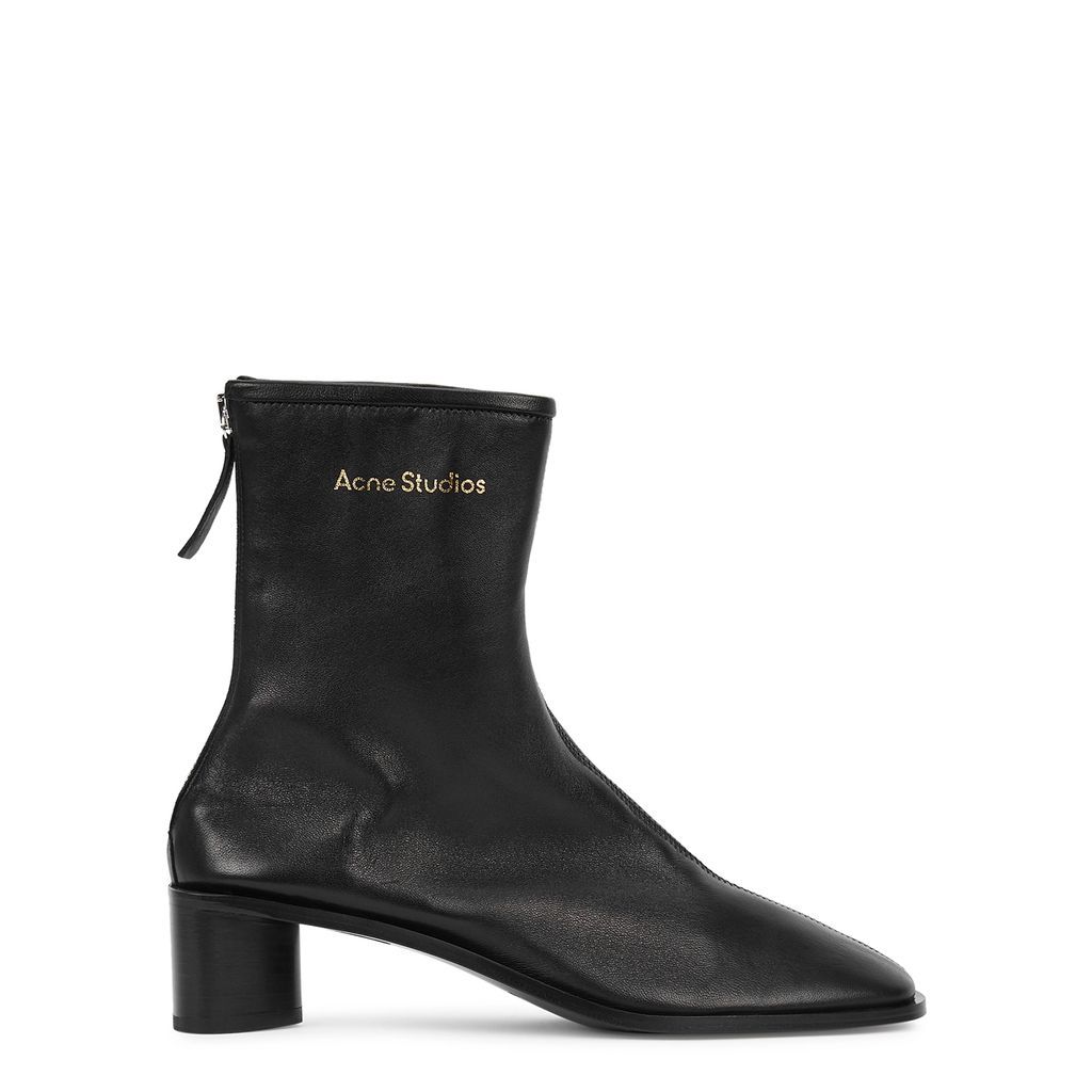 Bertine 50 Black Leather Ankle Boots - 4