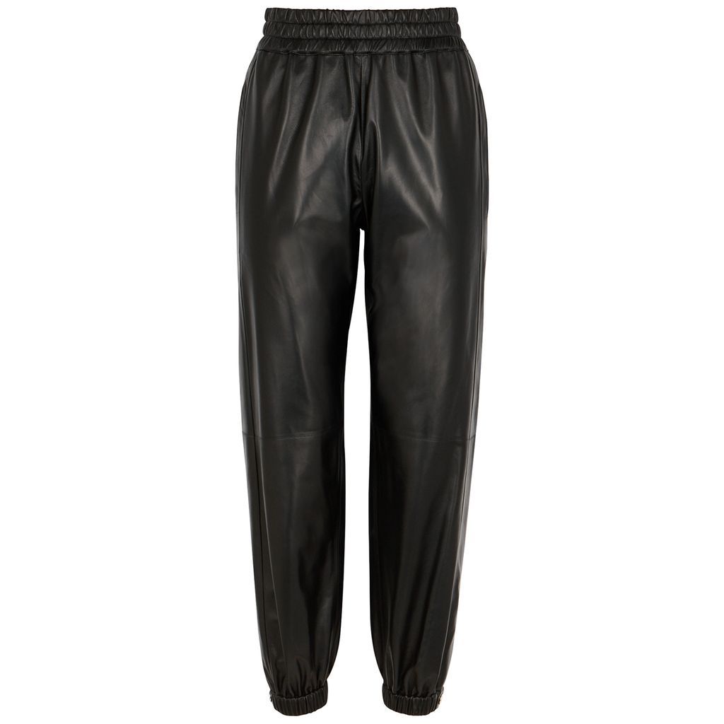 Black Leather Sweatpants - 10