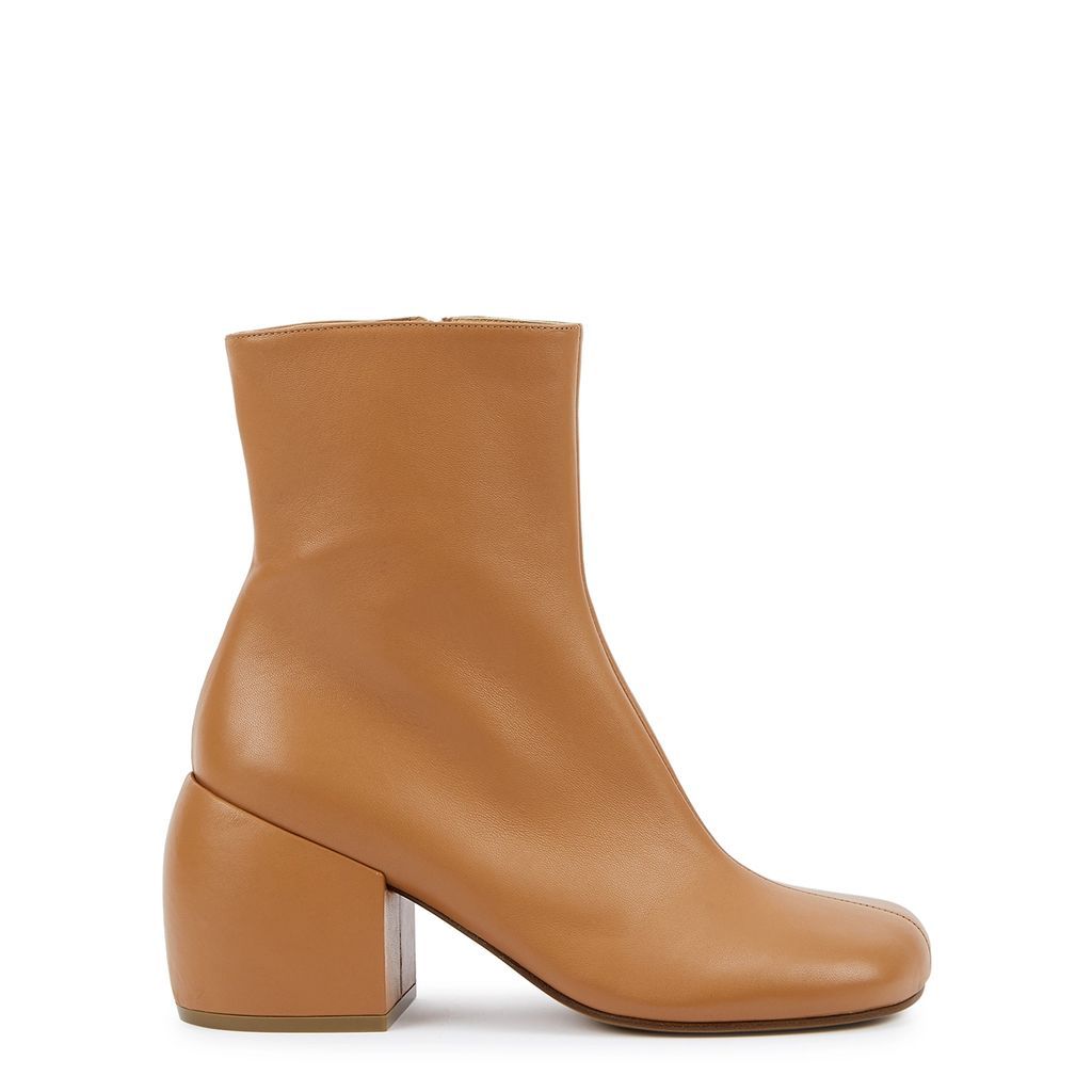 75 Leather Ankle Boots - Beige - 5