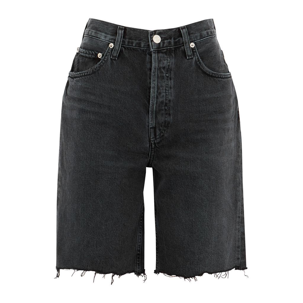90s Black Denim Shorts - W27