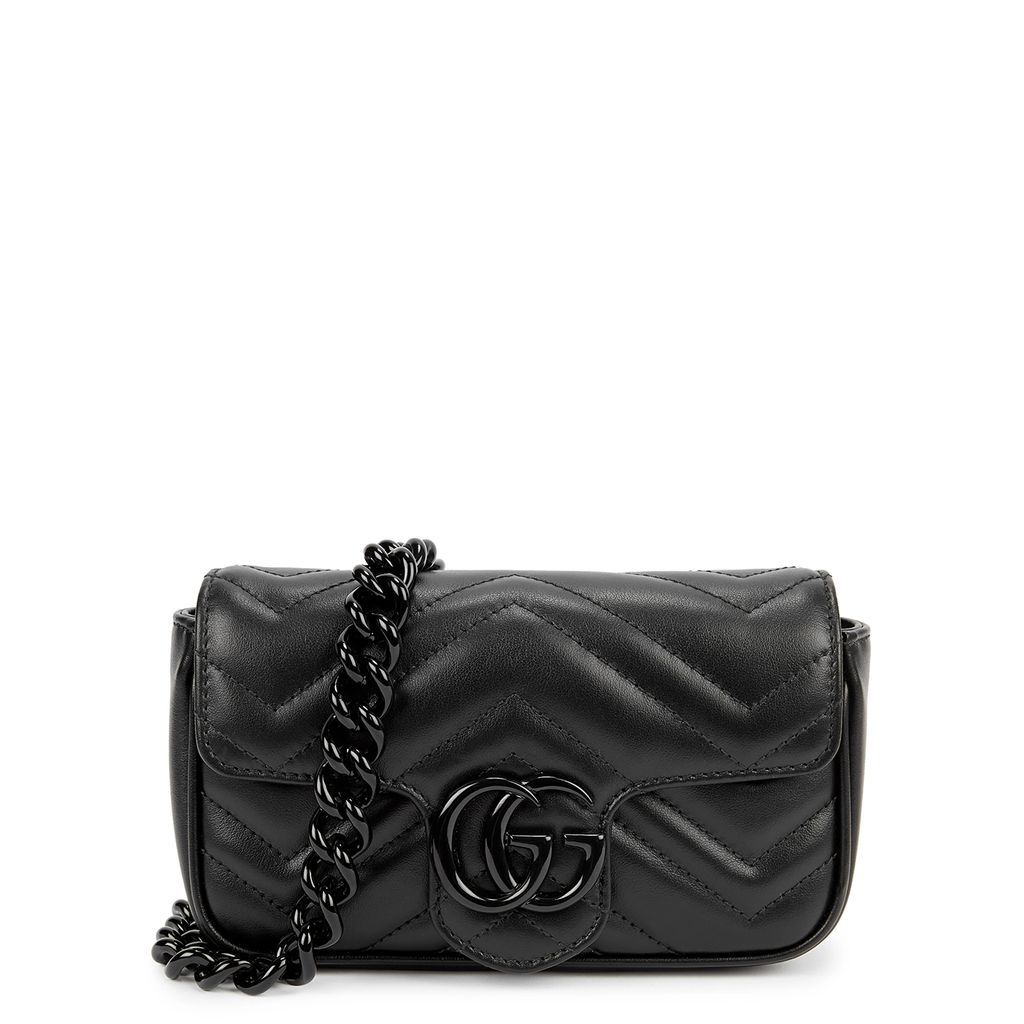 GG Marmont Leather Belt Bag - Black