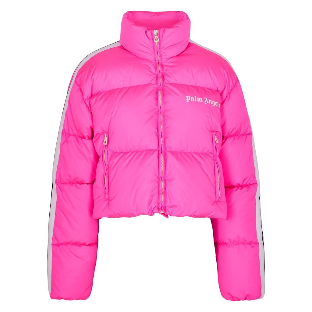 Cropped Quilted Shell Jacket - Fuchsia - M