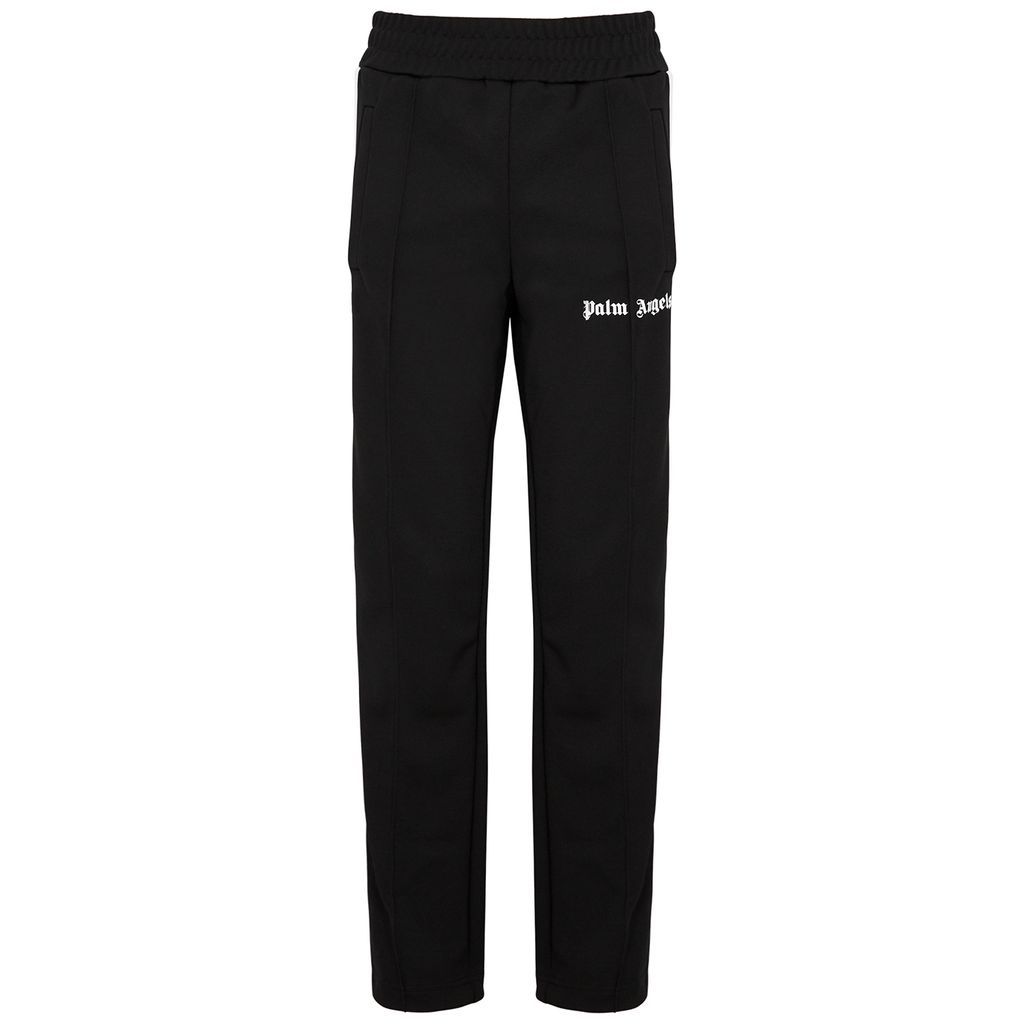 Black Jersey Track Pants - Black And White - M