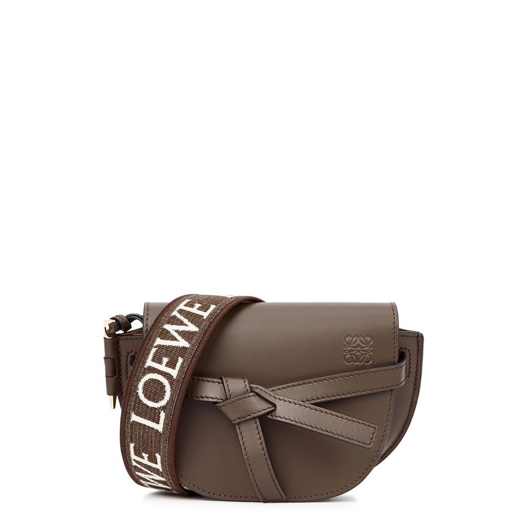 Gate Dual Small Leather Cross-body Bag - Brown
