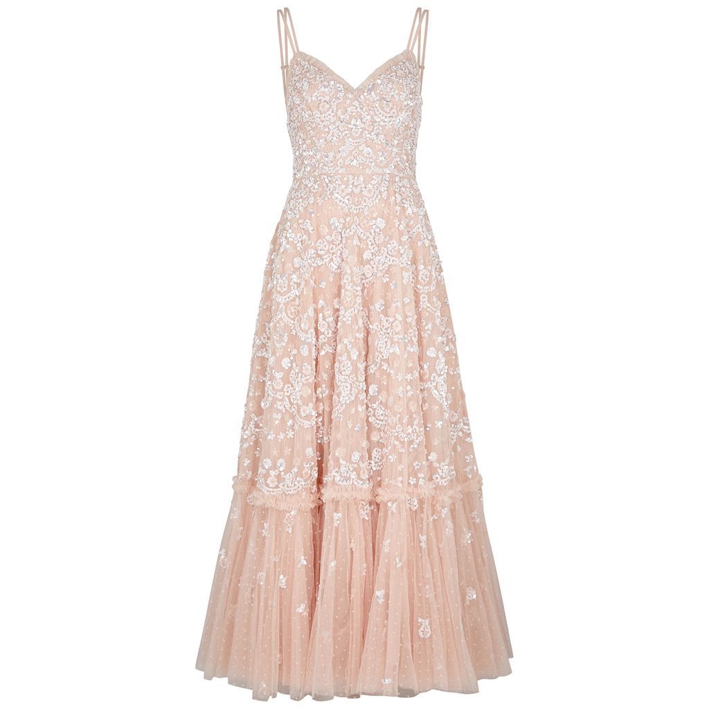 Alina Sequin-embellished Tulle Gown - Light Pink - 6