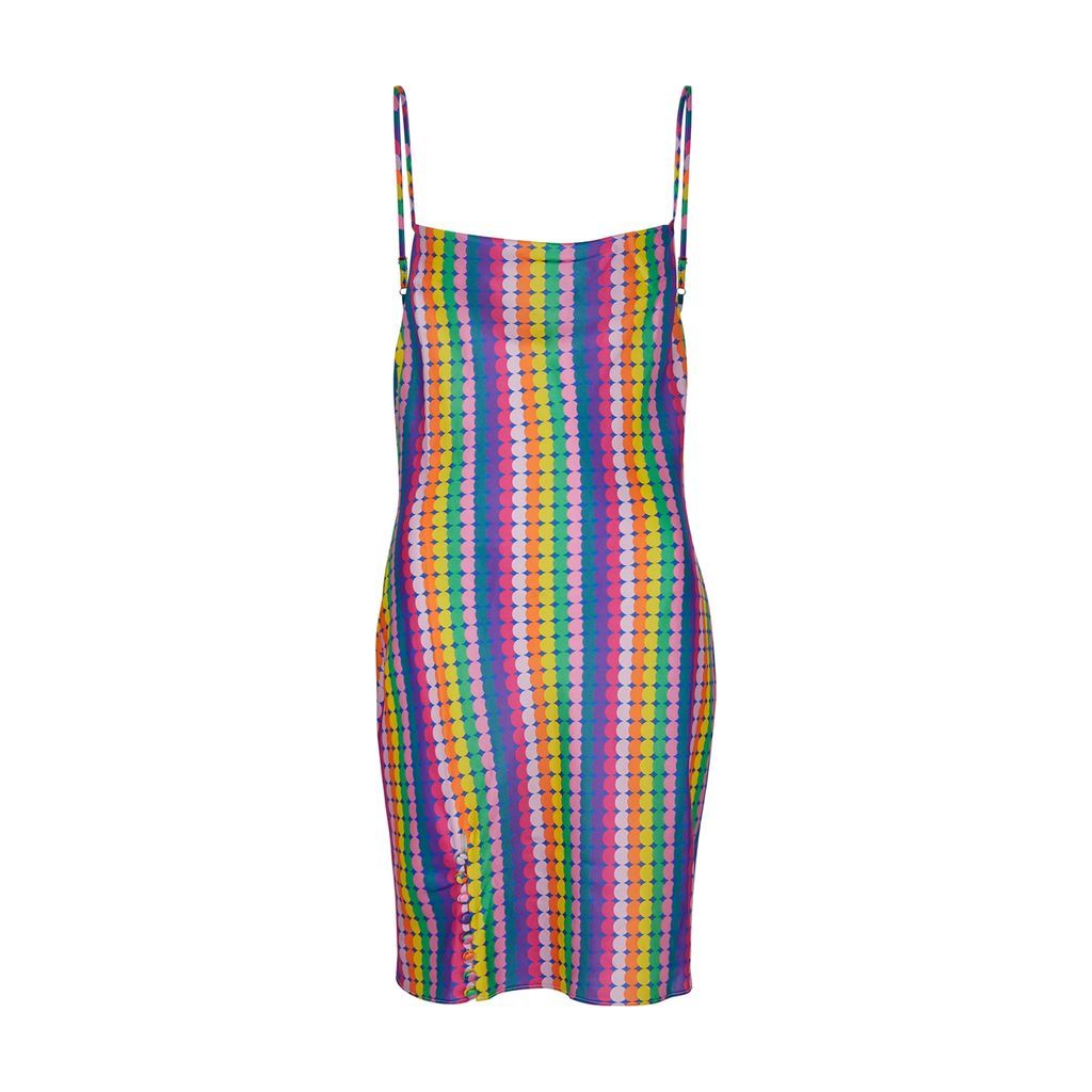 Adaline Printed Satin Mini Dress - Multicoloured - 8