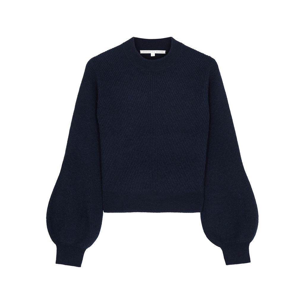 Brenee Ribbed Cashmere Jumper - Navy - XS