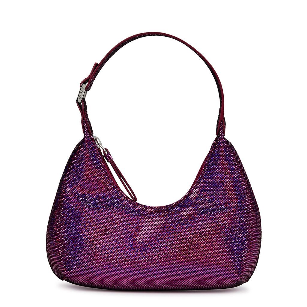 Baby Amber Foil-print Leather Shoulder Bag - Pink