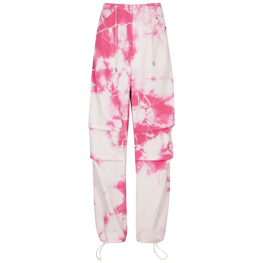 Daisy Tie-dyed Wide-leg Trousers - Pink - W26
