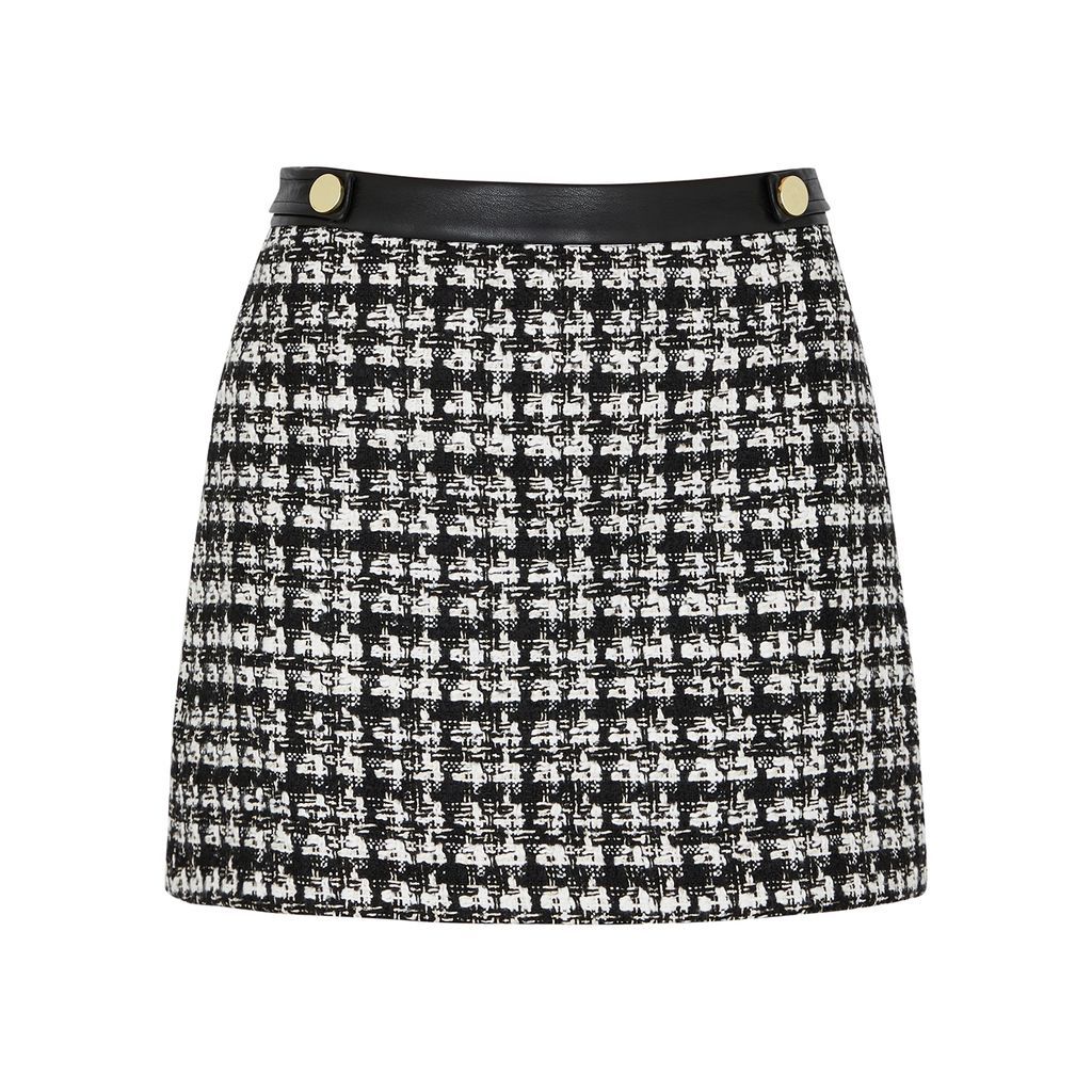 Elana Bouclé Tweed Mini Skirt - Black And White - 12
