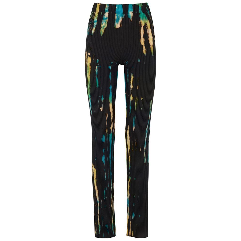 Ibiza Black Tie-dyed Stretch-cotton Trousers - S