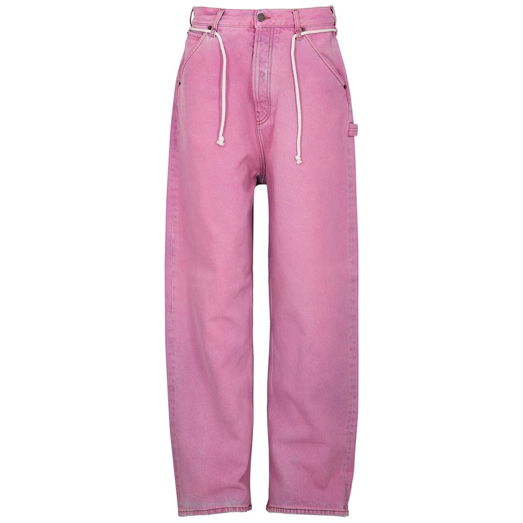Iris Oversized Wide-leg Jeans - Bright Pink