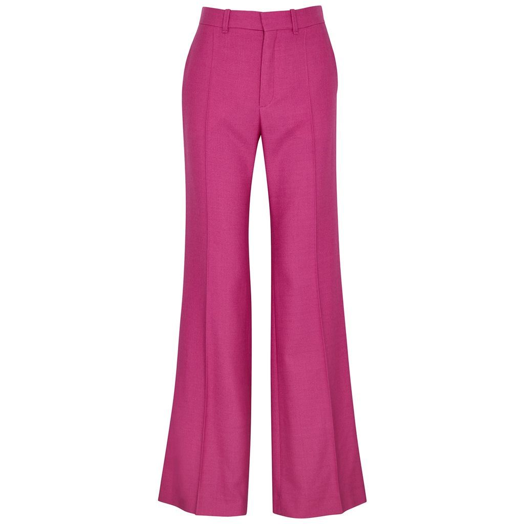 Flared Wool-blend Trousers - Pink - 12