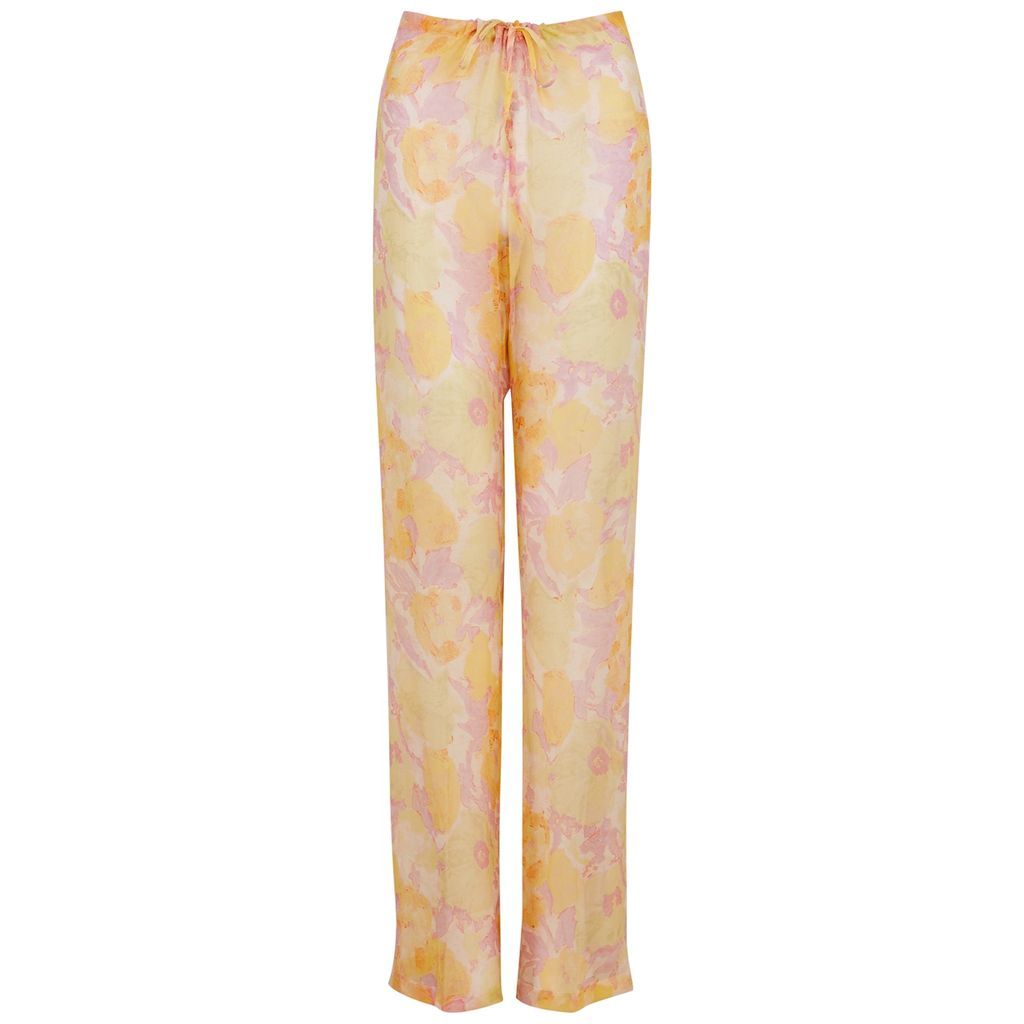 Floral-print Silk-georgette Trousers - Multicoloured - 12