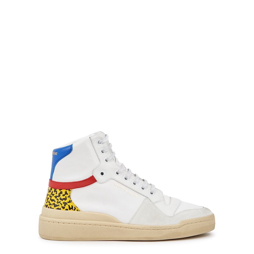 SL/24 Panelled Leather Hi-top Sneakers - White - 8