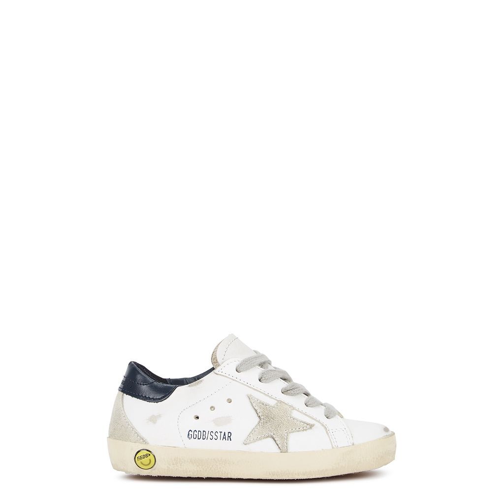 Superstar White Leather Sneakers (IT22-IT27), Lace-up - 8.5 Junior