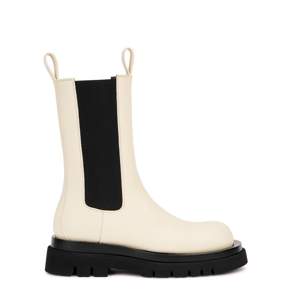 Lug Off-white Leather Chelsea Boots - Cream - 5.5