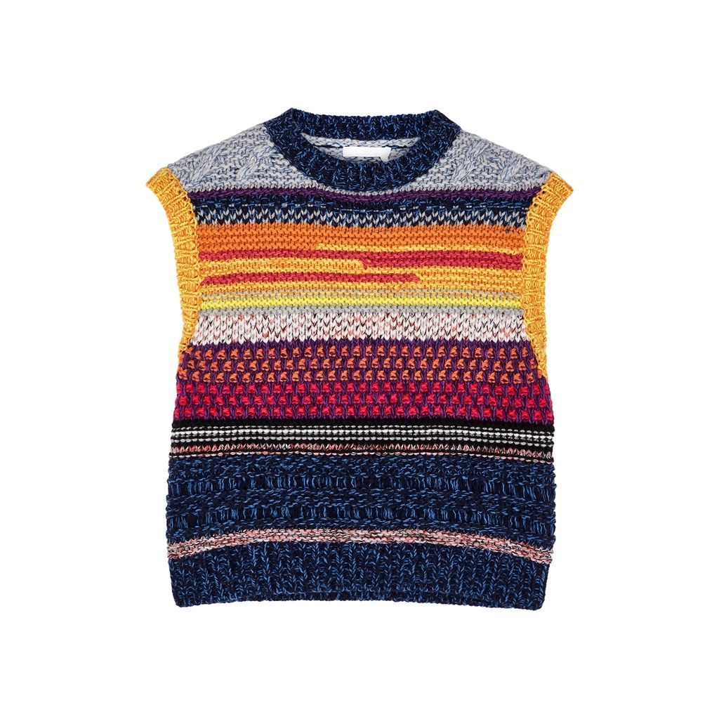 Striped Cashmere And Wool-blend Vest - Multicoloured - M