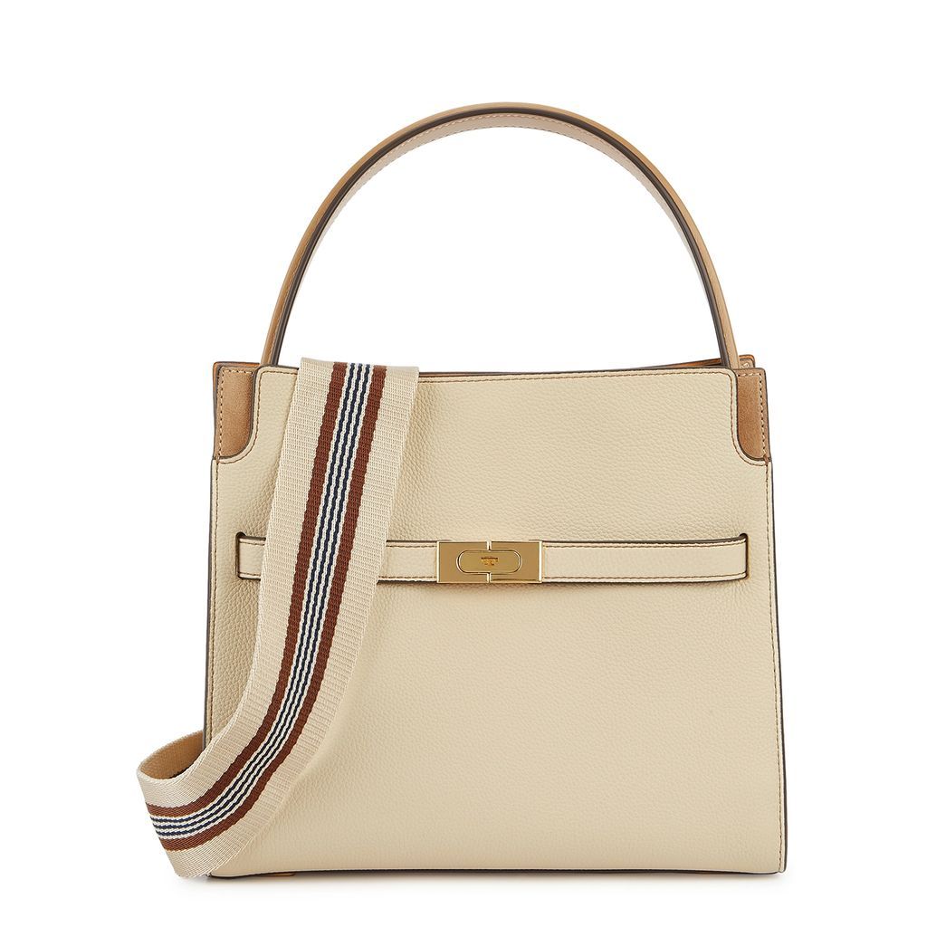 Lee Radziwill Small Cream Leather Top Handle Bag