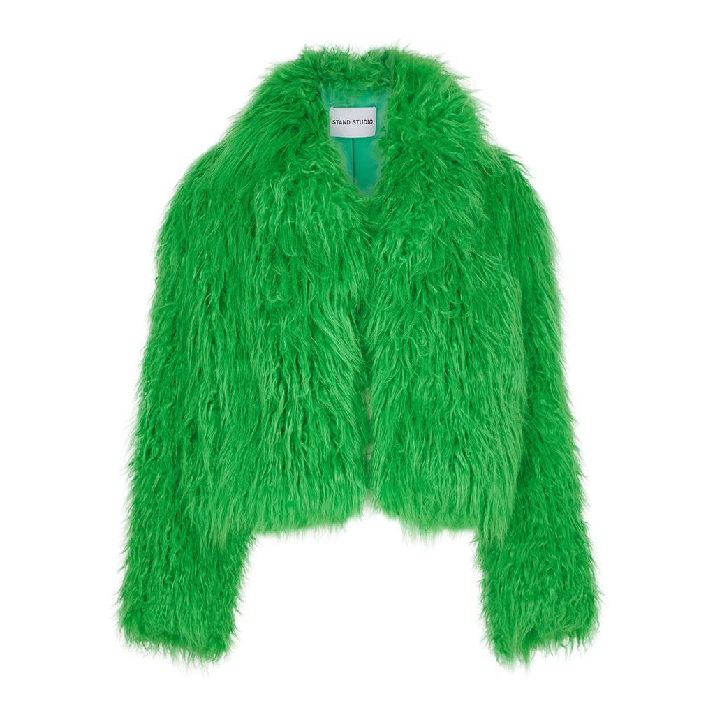 Janet Faux Fur Jacket - Green - 6