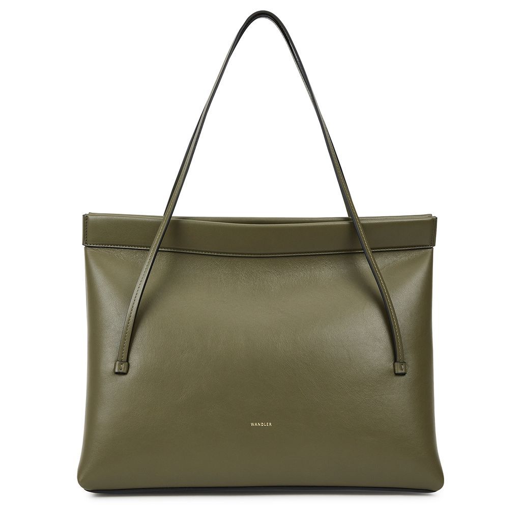 Joanna Medium Leather Shoulder Bag - Olive