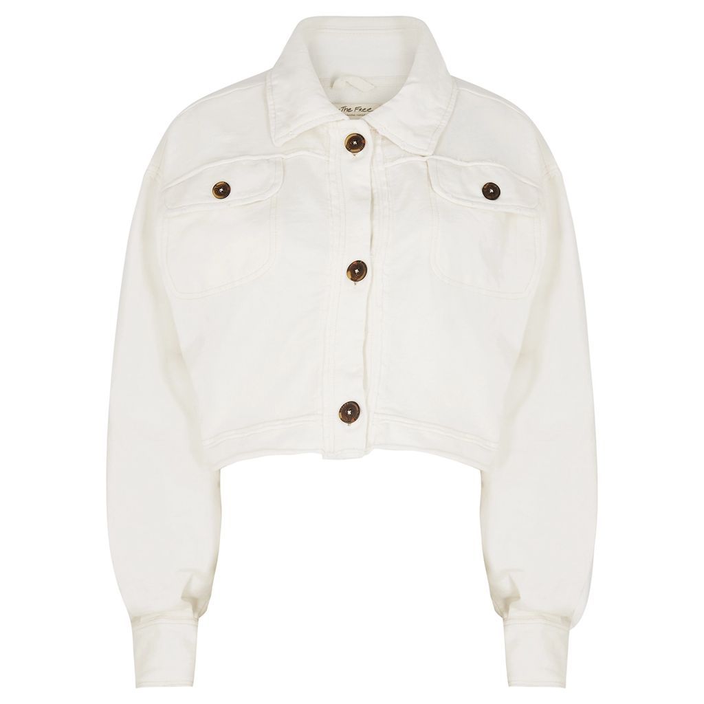 Saturday Ecru Cropped Cotton Jacket - Cream - S